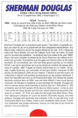 1991-93 5 Majeur Magazine France #NNO Sherman Douglas Back