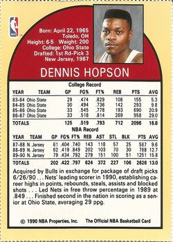 1990 Hoops Team Night Chicago Bulls #NNO Dennis Hopson Back