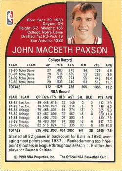1990 Hoops Team Night Chicago Bulls #NNO John Paxson Back