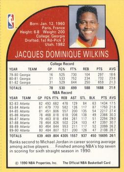1990 Hoops Team Night Atlanta Hawks #NNO Dominique Wilkins Back