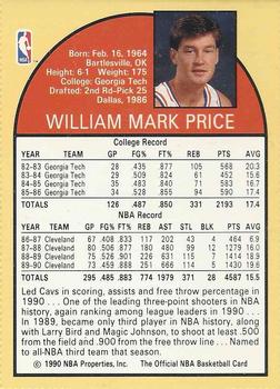1990 Hoops Team Night Cleveland Cavaliers #NNO Mark Price Back