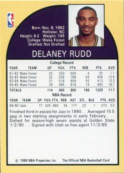 1990 Hoops Team Night Utah Jazz #NNO Delaney Rudd Back
