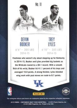 2015 Panini Contenders Draft Picks - Collegiate Connections #11 Devin Booker / Trey Lyles Back