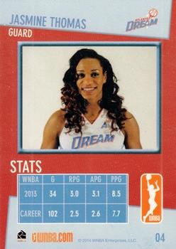 2014 Rittenhouse WNBA #4 Jasmine Thomas Back