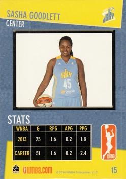 2014 Rittenhouse WNBA #15 Sasha Goodlett Back