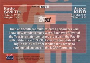 2000 Topps Team USA - Side by Side Non-Refractor/Refractor #SS4 Jason Kidd / Katie Smith Back