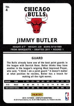2015-16 Panini Complete #4 Jimmy Butler Back
