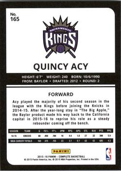2015-16 Panini Complete #165 Quincy Acy Back