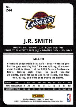 2015-16 Panini Complete #244 J.R. Smith Back