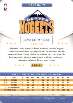 2012-13 Hoops Taco Bell #79 JaVale McGee Back
