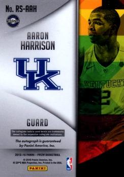 2015-16 Panini Prizm - Rookie Signatures #RS-AAH Aaron Harrison Back