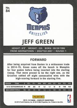 2015-16 Panini Complete - Gold #84 Jeff Green Back