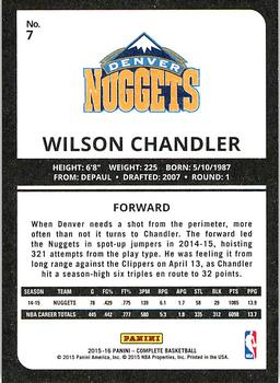 2015-16 Panini Complete - Silver #7 Wilson Chandler Back