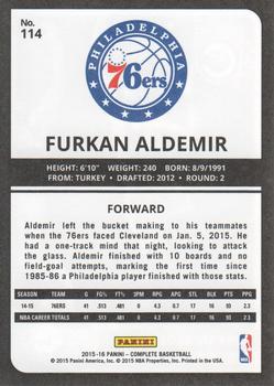 2015-16 Panini Complete - Silver #114 Furkan Aldemir Back