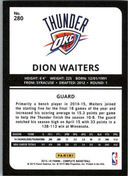 2015-16 Panini Complete - Silver #280 Dion Waiters Back