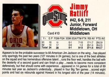 1992-93 Ohio State Buckeyes #10 Jimmy Ratliff Back
