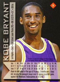 1997 Collector's Edge Impulse - Gold #14 Kobe Bryant Back