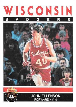 1989-90 Wisconsin Badgers Smokey #NNO John Ellenson Front