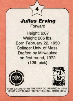 1997 1986 Star Crunch ‘N Munch (Unlicensed) #4 Julius Erving Back