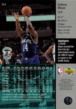 1997 Kenner/Topps/Upper Deck Starting Lineup Cards Extended Series #SL4 Anthony Mason Back