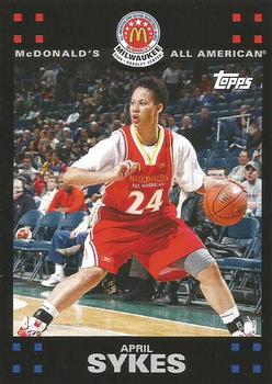 2008 Topps McDonald's All-American Game #AS April Sykes Front