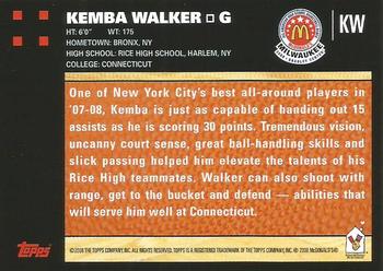 2008 Topps McDonald's All-American Game #KW Kemba Walker Back