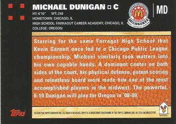 2008 Topps McDonald's All-American Game #MD Michael Dunigan Back