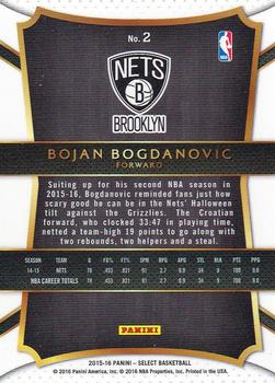 2015-16 Panini Select #2 Bojan Bogdanovic Back
