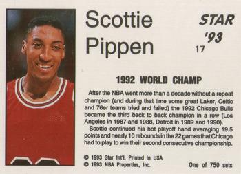 1993 Star Platinum #17 Scottie Pippen Back