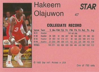 1993 Star Platinum #47 Hakeem Olajuwon Back