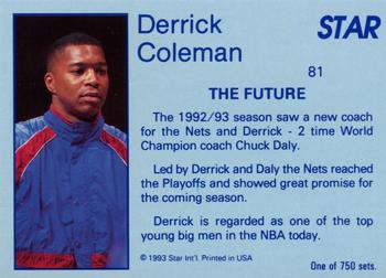 1993 Star Platinum #81 Derrick Coleman Back