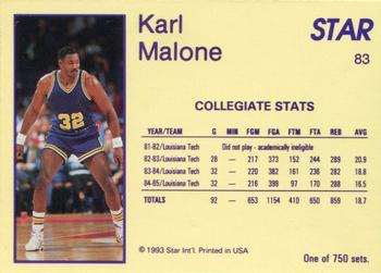 1993 Star Platinum #83 Karl Malone Back