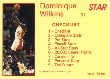 1993 Star Platinum #91 Dominique Wilkins Back