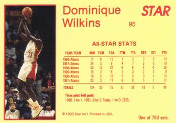 1993 Star Platinum #95 Dominique Wilkins Back