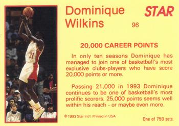 1993 Star Platinum #96 Dominique Wilkins Back