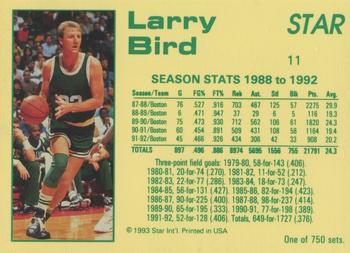 1992-93 Star Court Kings #11 Larry Bird Back