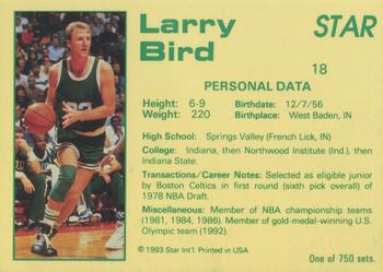 1992-93 Star Court Kings #18 Larry Bird Back