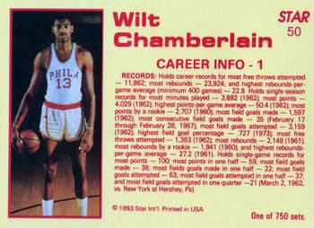 1992-93 Star Court Kings #50 Wilt Chamberlain Back