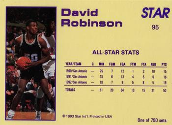 1992-93 Star Court Kings #95 David Robinson Back