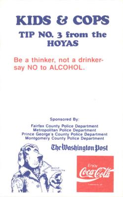 1989-90 Georgetown Hoyas Police #3 Anthony Allen Back