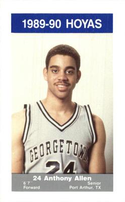 1989-90 Georgetown Hoyas Police #3 Anthony Allen Front