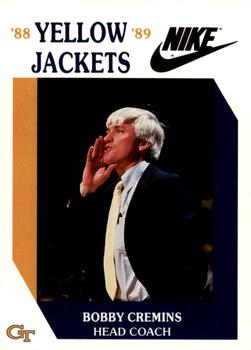1988-89 Georgia Tech Yellow Jackets #3 Bobby Cremins Front