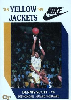 1988-89 Georgia Tech Yellow Jackets #10 Dennis Scott Front