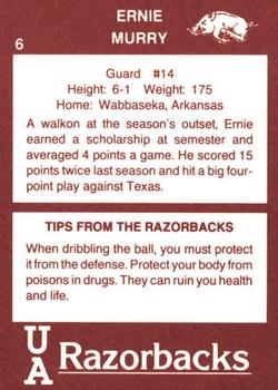 1989-90 Arkansas Razorbacks #6 Ernie Murry Back