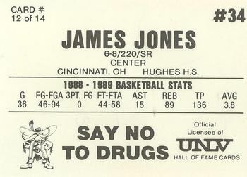 1989-90 Hall of Fame Cards UNLV Runnin' Rebels Police #12 James Jones Back