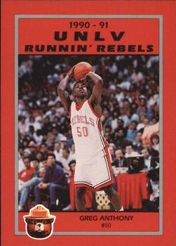 1990-91 UNLV Runnin' Rebels Smokey #2 Greg Anthony Front