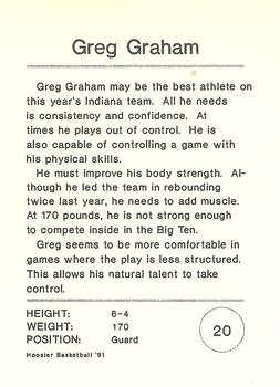 1991-92 Indiana Hoosier Magazine #NNO Greg Graham Back