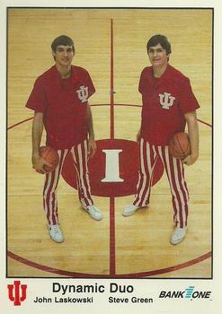 1986-87 Bank One Indiana Hoosiers All-Time Greats of IU Basketball (Series II) #19 John Laskowski / Steve Green Front