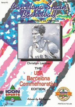 1992-93 Icon Sports Barcelona Commemorative - Bonus #B10 Christian Laettner Back