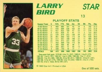 1992-93 Star Stellar #13 Larry Bird Back